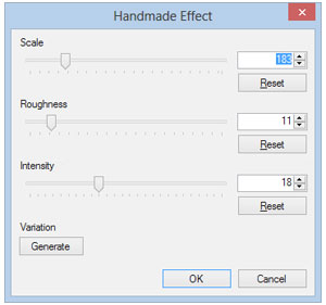 Handmade effects options.