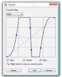 Curves Dialog box with varoius options